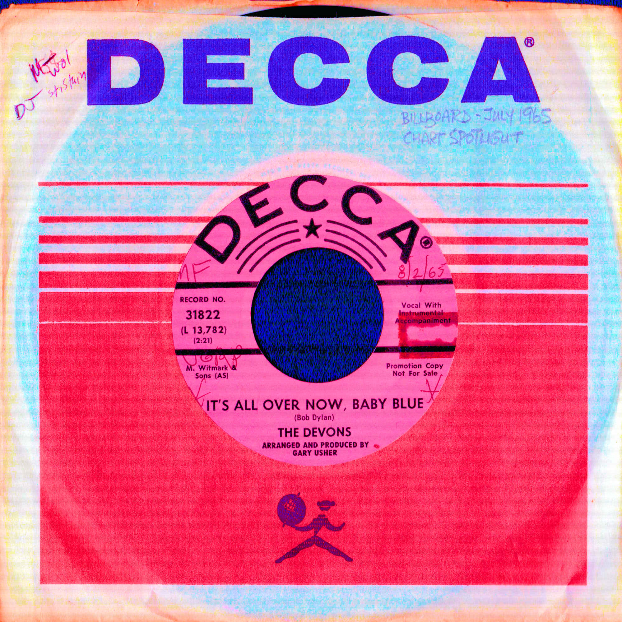 The Devons | It’s All Over Now, Baby Blue | (Decca) 1965