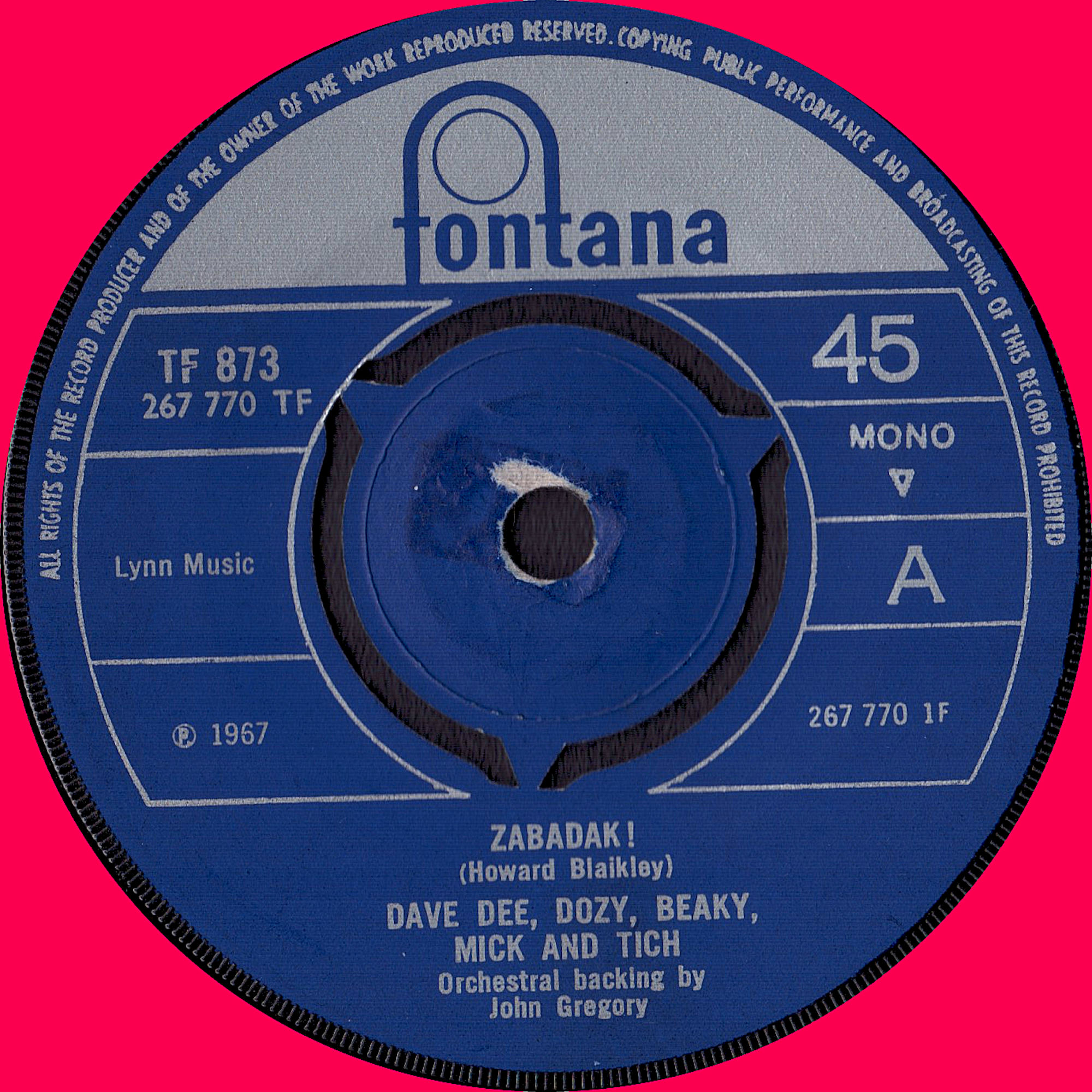 Dave Dee & Group | Zabadak! | Fontana | 1967