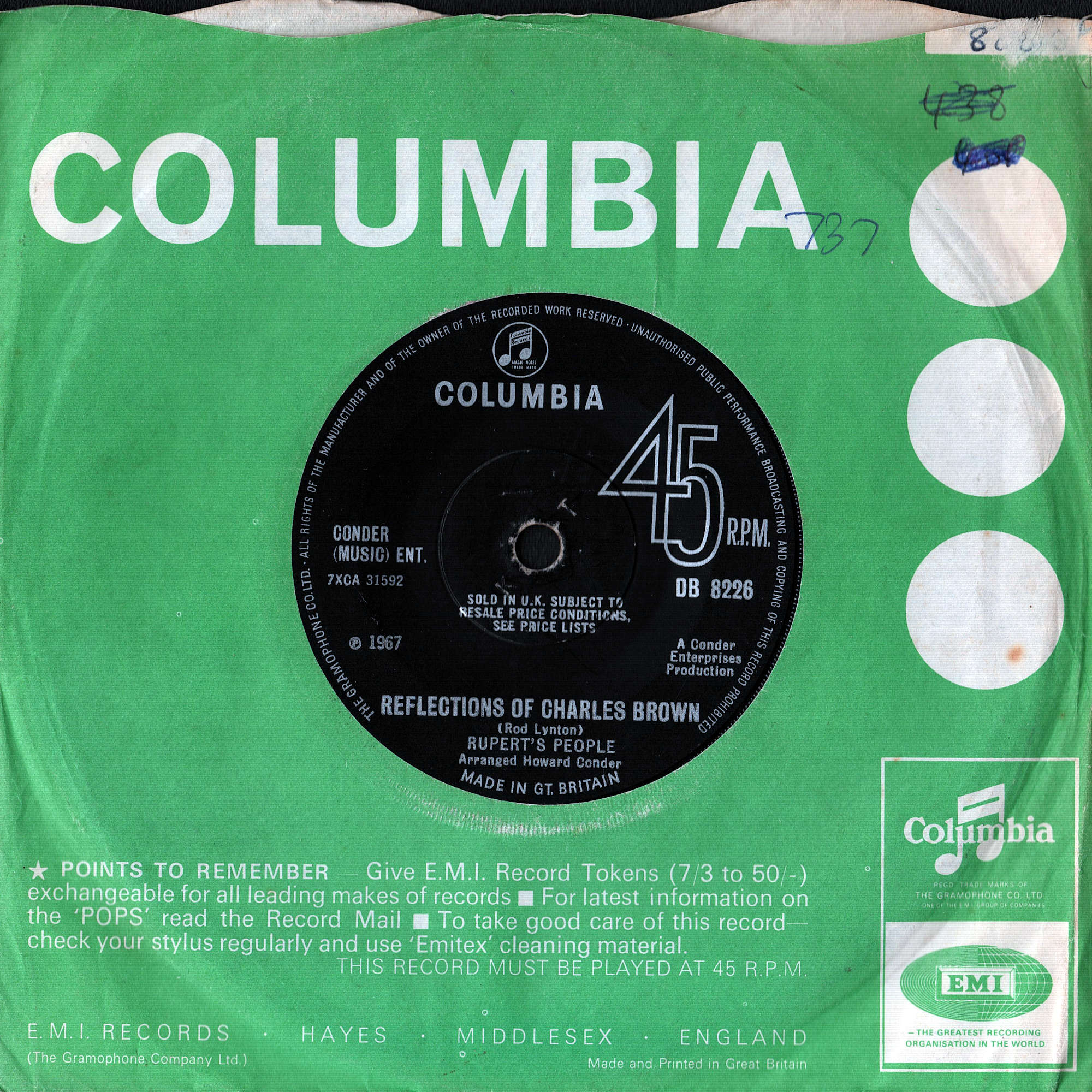 Rupert’s People | Reflections Of Charles Brown | Columbia| 1968